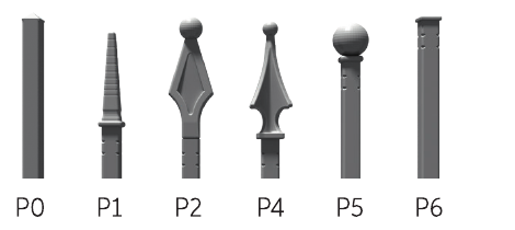 Zierspitzen P0 bis P6